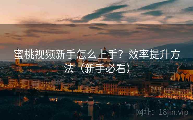 蜜桃视频新手怎么上手？效率提升方法（新手必看）