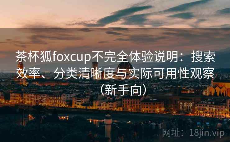 茶杯狐foxcup不完全体验说明：搜索效率、分类清晰度与实际可用性观察（新手向）