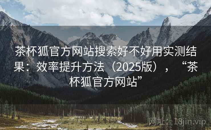 茶杯狐官方网站搜索好不好用实测结果：效率提升方法（2025版），“茶杯狐官方网站”
