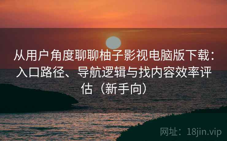 从用户角度聊聊柚子影视电脑版下载：入口路径、导航逻辑与找内容效率评估（新手向）